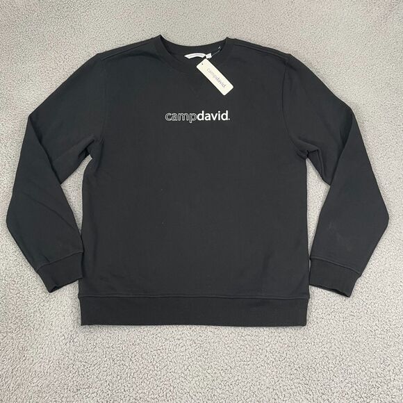 Camp David Sweatshirt Adult L Black Where Do You Camp Crewneck Pullover NWT - Picture 4 of 12